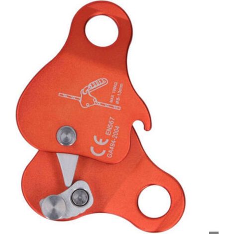 Bloqueur de corde escalade alliage aluminium autobloquant 8-13mm, adapté alpinisme extérieur, couleur orange (1/5)