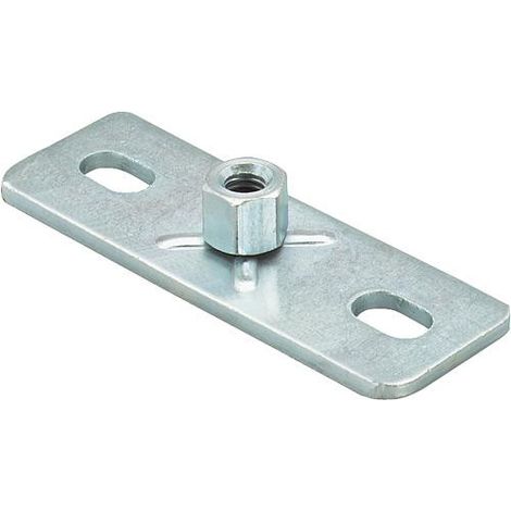 Fischer – Plaque de montage M8 galvanisée – Filetage M8 pour fixation murale – Longueur 80mm – Largeur 30mm – Épaisseur 3mm