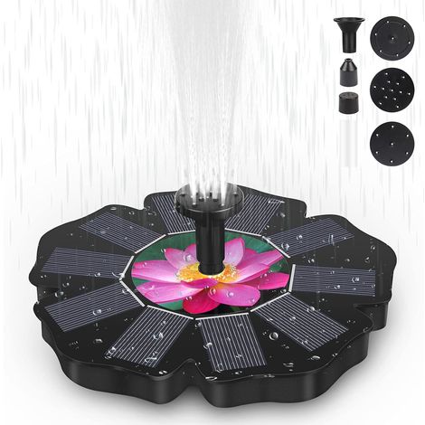 EASYCOMFORT Pompe Solaire Fontaine, 1.6W - Flottante, Exterieur, Bassin, Jardin (Piscine, Poissons, Aquarium) (1/5)