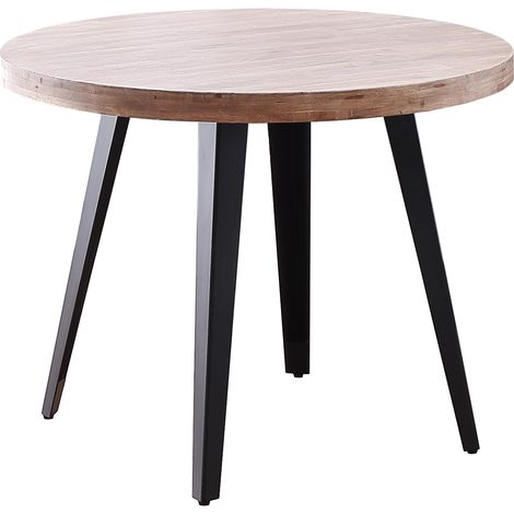 Table à manger ronde fixe Berg Chêne Miel / Noir. (1/3)
