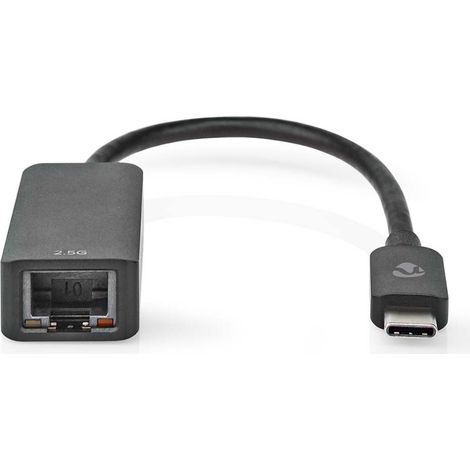 Scheda di rete usb usb 32 gen 1 25 gbps usb c maschio rj45 femmina 020 m rotonda nichelata rame colorato nero scatola (1/5)
