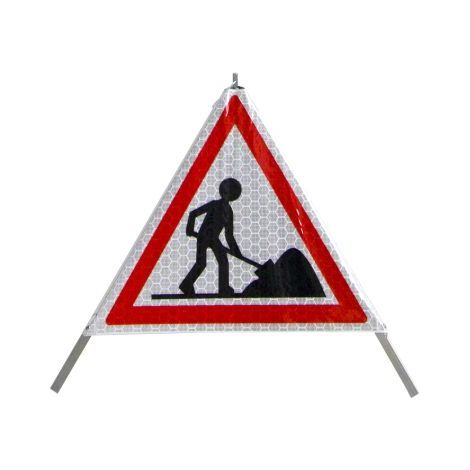 Trépied, Attention travaux, Acier galvanisé 750mm, 750 x 750 x 700mm Panneau ( Prix pour 1 )