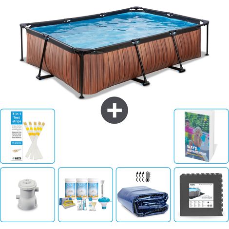 Exit-toys Piscina Exit Rectangular - Efecto madera - 300x200x65 cm - 7-piezas  S233 (1/5)