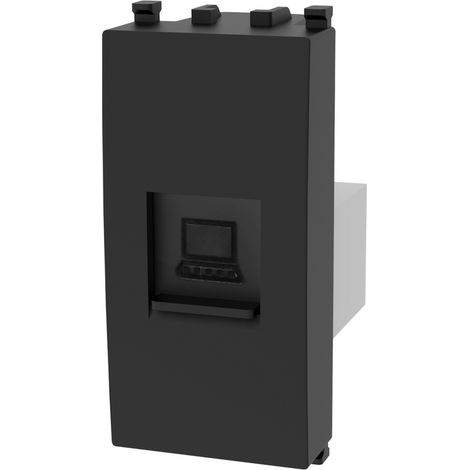 Presa Dati LAN RJ45 Cat5e UTP nera compatibile anche con Vimar Plana