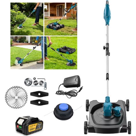 Tondeuse à gazon sans fil 30 cm (12 pouces) pour batterie Makita 18 V, coupe-bordures électrique sans balais 45 000 tr/min, 1 batterie (1/5)