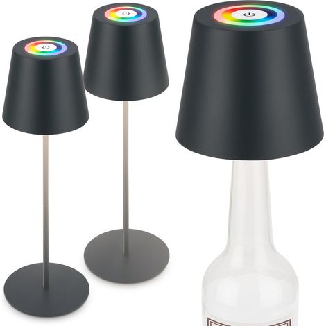 3 in 1 RGBW LED Tischlampe kabellos IP44 Flaschenleuchte Aussen/Innen Akku (1/5)