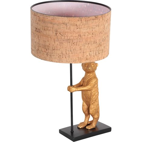 Anne Lighting - lampe de table - Animaux - naturel noir - métal