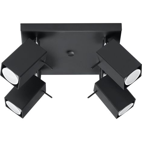 Plafonnier Bravea 4 spots GU10 noir/chrome Pure Lume (1/5)