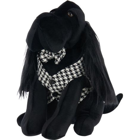 Ferma Porta Cane Pied-De-Poule Poliestere Nero/Bianco Peraga Christmas