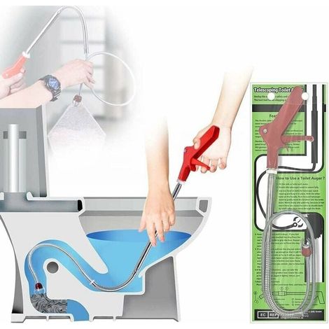 1.3 m Ferret Toilet Pipe Unblocker, Crank Unblocker with Eagle Claw MUMU