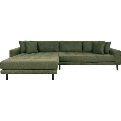 Lido Sofa Chaiselongsofa links gewendet 4 Kissen grün.