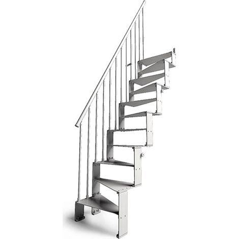 Scala in metallo bianco 14 gradini - Altezza raggiungibile 3,15 a 3,45m - Larghezza 0,64m - T20-I-SBMBLA-14