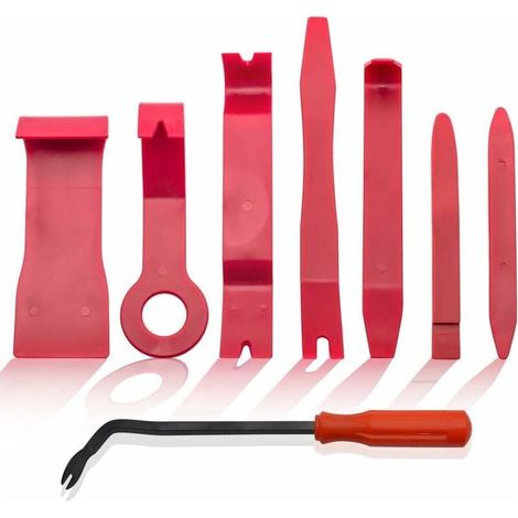 Lot de 8 outils de démontage de voiture pour garniture intérieure de porte pour pièces décoratives pour ouvre-tableau de bord, outils de réparation automobile, outil de suppression (1/5)