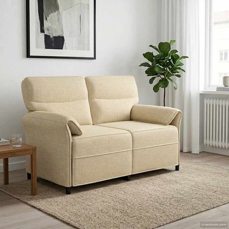 Canapé d’intérieur en polyester avec accoudoirs pliables, mousse et pieds noirs, 24.37kg - PANGIVO (1/5)
