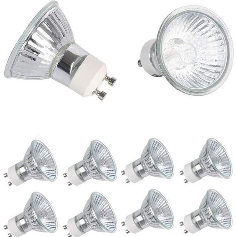 Ampoules halogènes LED Ampoules capsules halogènes Ampoule halogène Gu10 Ampoules halogènes Gu10 Ampoules halogènes Gu10 Ampoules de veilleuse Gu 10 Ampoules LED 50 W, paquet de 10