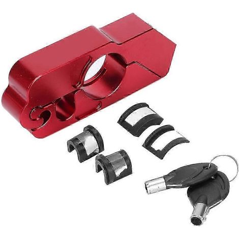 Levier de verrouillage antivol universel en alliage d'aluminium CNC pour moto (rouge) (1/3)