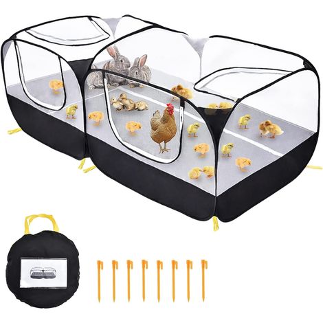 Parc de Jeu pour Petits Animaux, Grand Mobile Parc de Jeu pour Poules Chatons Lapins Canards (1/5)