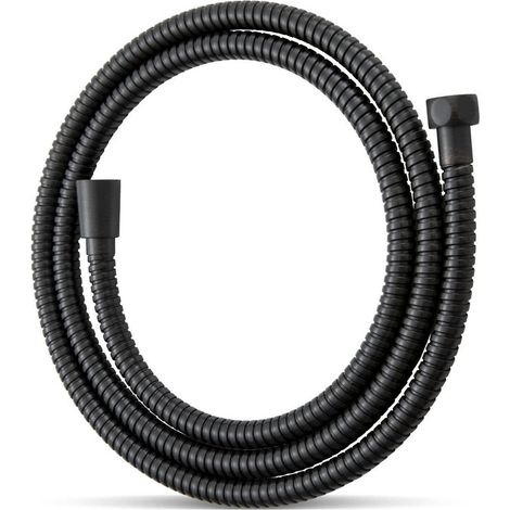 Brauseschlauch 2,5m mit 11mm Bohrung, Edelstahl, auslaufsicher, knickgeschützt, mattschwarz (1/5)
