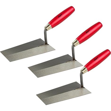 3 x Maurerkelle MK180 Trapezkelle Putzkelle Maurerwerkzeug Holzgriff Kellen Set
