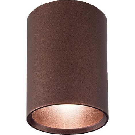 LUMICOM  ROND Plafoniera, 1x GU10, max 33W, metallo, marrone corten, D.6cm x H10cm