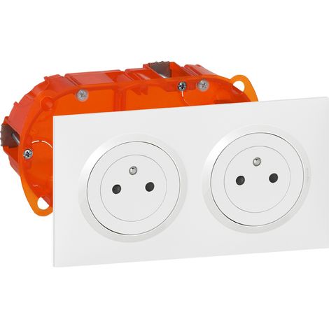 Legrand - Kit double prise de courant 2P+T Surface dooxie 16A précâblées finition blanc