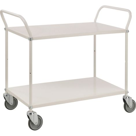 Kongamek Etagenwagen mit 2 Böden 900x440mm in Weiß mit Bremse (1/4)