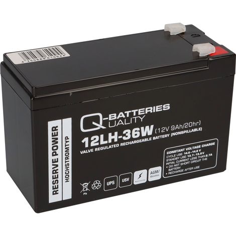 Q-Batteries 12LH-36W 12V 9Ah Blei-Vlies-Akku AGM VRLA Hochstrom USV (1/5)