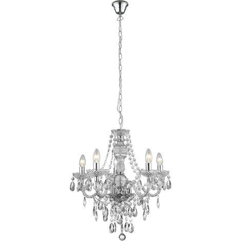 Searchlight Marie Therese - Lampadario a 5 luci in acrilico finitura cromo Marie Therese, E14 (1/5)