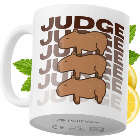 Tazza divertente e umoristica per un giudice, ideale per caffè e tè, con grafica e testo divertenti. Perfetta per compleanni, onomastici e festività. Tazza premium per occasioni speciali, per casa, uf (1/5)