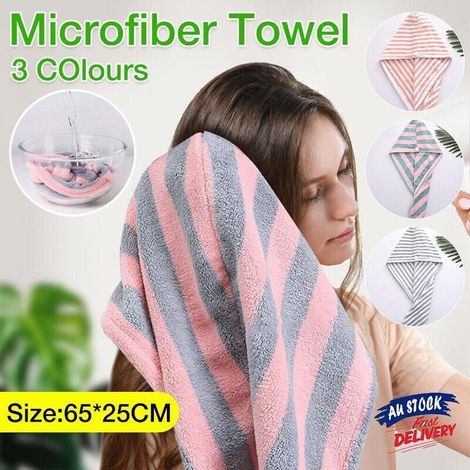Serviette magique à séchage instantané pour cheveux, séchage rapide, bonnet absorbant rose et vert (1/3)