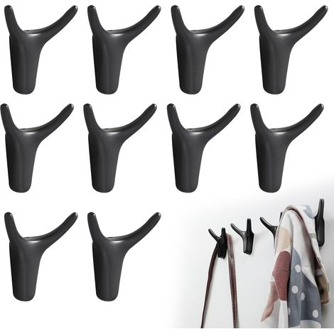 Wandhaken fürs Badezimmer, 10 Aluminiumhaken in Form von Hirschgeweihen, mit Clips auf der Rückseite zum Verdecken der Schrauben, geeignet zur Aufbewahrung von Kleidung zu Hause.