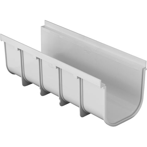 First Plast – Caniveau d'évacuation PVC emboîtable 200 x 500 mm – Profondeur 185 mm – Anti-choc – Pour chantiers humides (1/2)