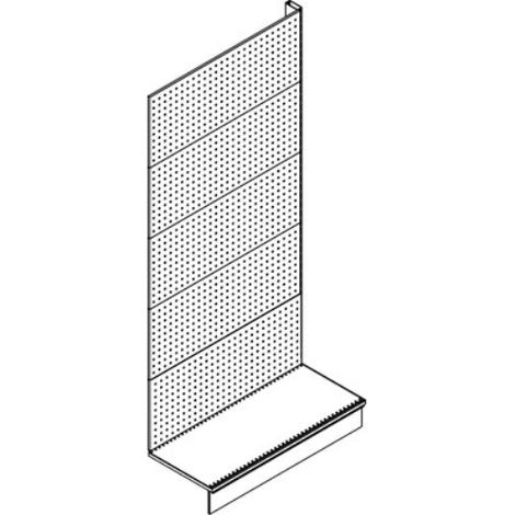 Estensione scaffale a parete market schienale forato ral 9016 cm 100 h.cm 215