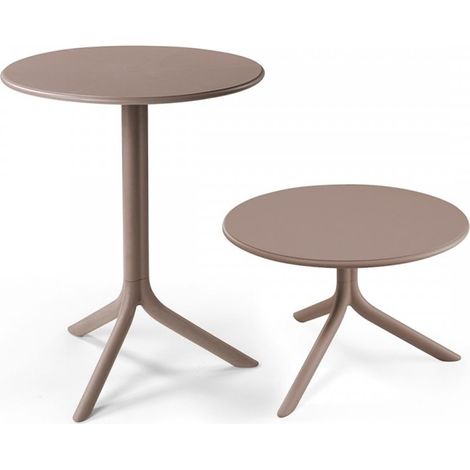 Tavolo spritz ø 60 cm piede centrale da bar e ristorante tavolino in fiber-glass (tortora) (1/2)