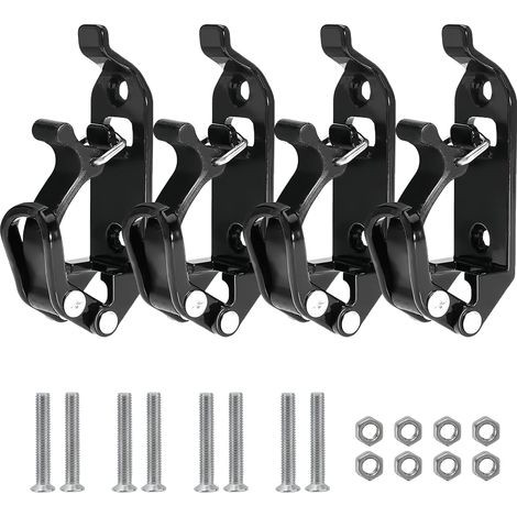 Lot de 4 supports de pelle pour barres de toit, accessoires de porte-pelle, supports muraux, pinces de serrage en caoutchouk, pour barres de toit tout-terrain et bateaux (1/5)
