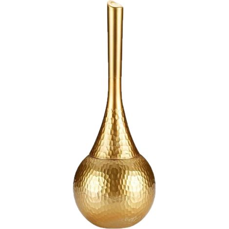 Goldene Toilettenbürste, 38 cm lange Kunststoff-Toilettenbürste mit Halterung, komfortablem, rutschfestem Griff für das Badezimmer, langer Griff (1/5)