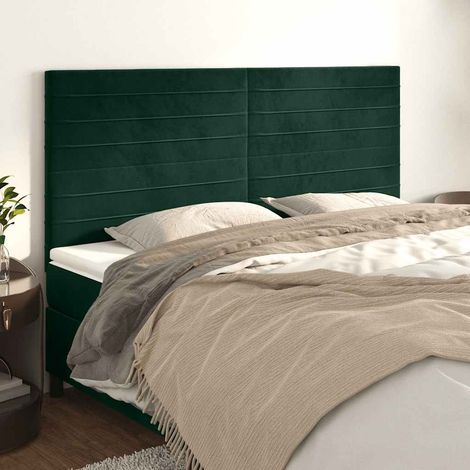 Tête de lit Vert foncé 160x5x118/128 cm Velours (1/5)
