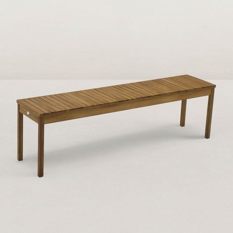 Banc de jardin en bois d'acacia 160 x 35 x 46 cm – 4 places – Montage facile – Ensemble harmonieux avec table Jules (1/4)