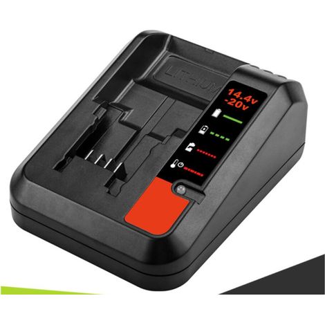 Compatible avec le chargeur rapide BLACK+DECKER BDC1A QW 1 Ah pour batteries 14,4 V 18 V, noir, batteries non incluses