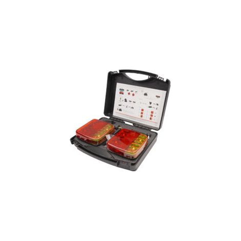 Plaque de feux sans fil pour remorque, kit éclairage arrière remorque magnétique feu led wifi,rechargeable LED feux arrière remorque sans fil magnétique 12V 24V, LED feux de remorque étanche (1/5)