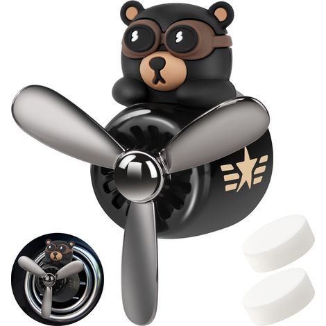 Cartoon Bear Shape Air Freshener Pilot Air Vent Fan Ornament Car Accessories Cartoon Bear Automobile Air Freshener (1/5)