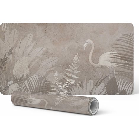 Alfombrilla protectora para mesa de oficina/oficina, dise帽o de flamenco en la jungla, 120 x 60 cm.