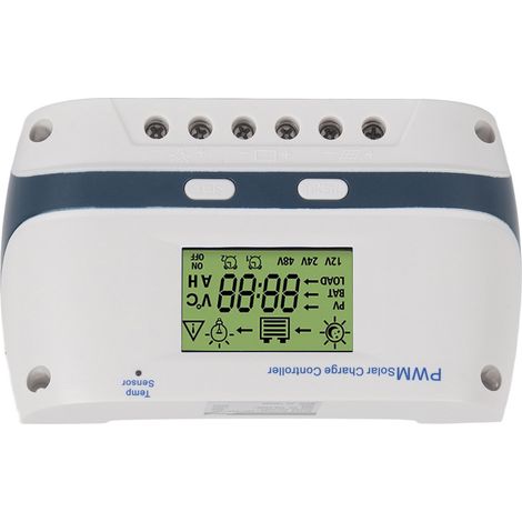 Contrôleur de charge solaire PWM 60 A 12 V 24 V 48 V IP32 étanche, paramètres réglables, compensation de température, écran LCD (1/5)