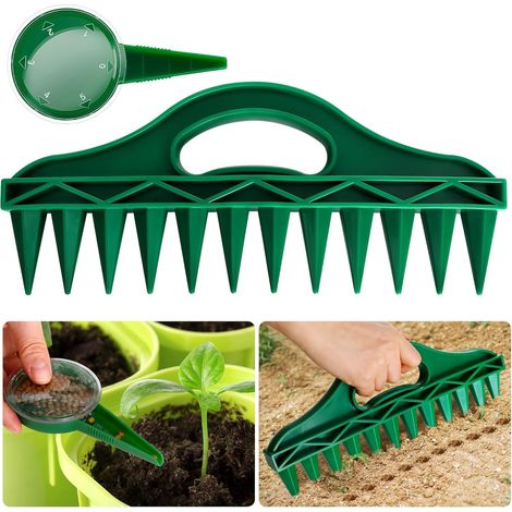 2 Pièces Distributeur de Graines Semis, Planteuse Manuelle Precision, Semoir à Graines Manuel Semence Fournitures de Jardin de Jardinière (A) (1/5)