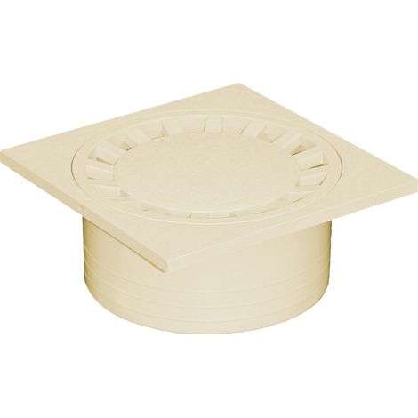 First Plast – Siphon de sol 150x150mm en polypropylène – Sortie verticale Ø50-125mm – Hauteur 63mm – Débit 62L/min pour usage intérieur (1/2)