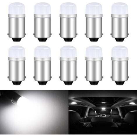 Ampoules LED BA9S T11 53 (10 pièces), 12 V, blanc froid 6000 K, pour boîte à gants et plaque d’immatriculation, puce SMD 2835