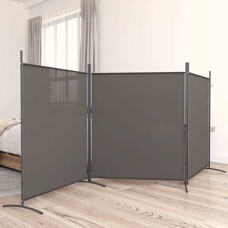 vidaXL Biombo divisor de 3 paneles de tela gris antracita 525x180 cm (1/5)