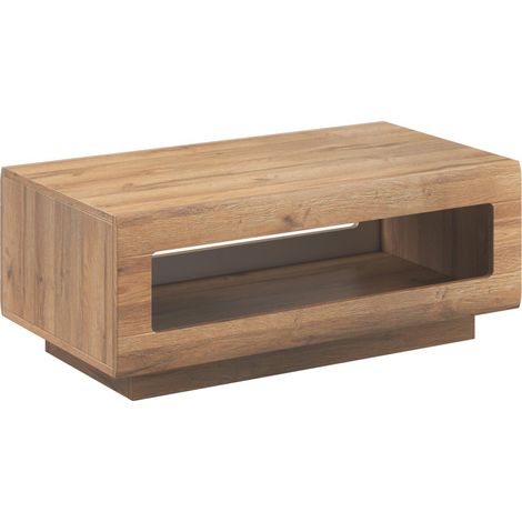 Mesa de centro Ophsalu 102, Roble nieto, 44x60x110cm, Diámetro: 0, Aglomerado laminado, Angular (1/3)