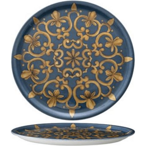 6 x assiettes plates ROYALE en porcelaine – Ø 21 cm – Saturnia