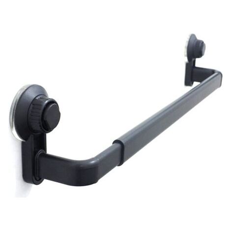 Handtuchhalter fürs Badezimmer, schwarze selbstklebende Handtuchhalter zur Wandmontage für Dusche und Küche, wasserdichte Handtuchhalter mit Haken (52–82 cm), – INHHUB